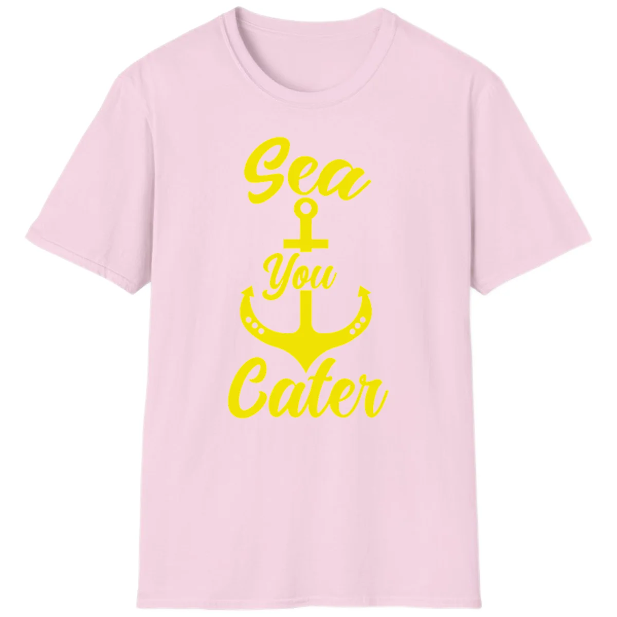 Sea You Later Anchor T-Shirt in Light Pink