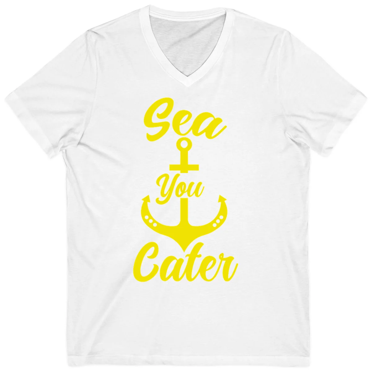 Sea You Later Anchor V-Neck T-Shirt in White