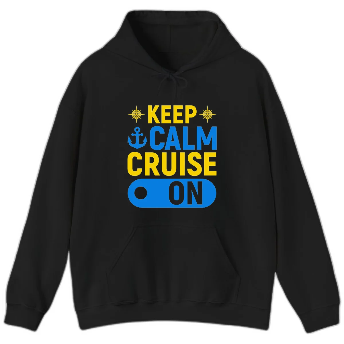 Keep Calm Cruise On Hoodie in Black