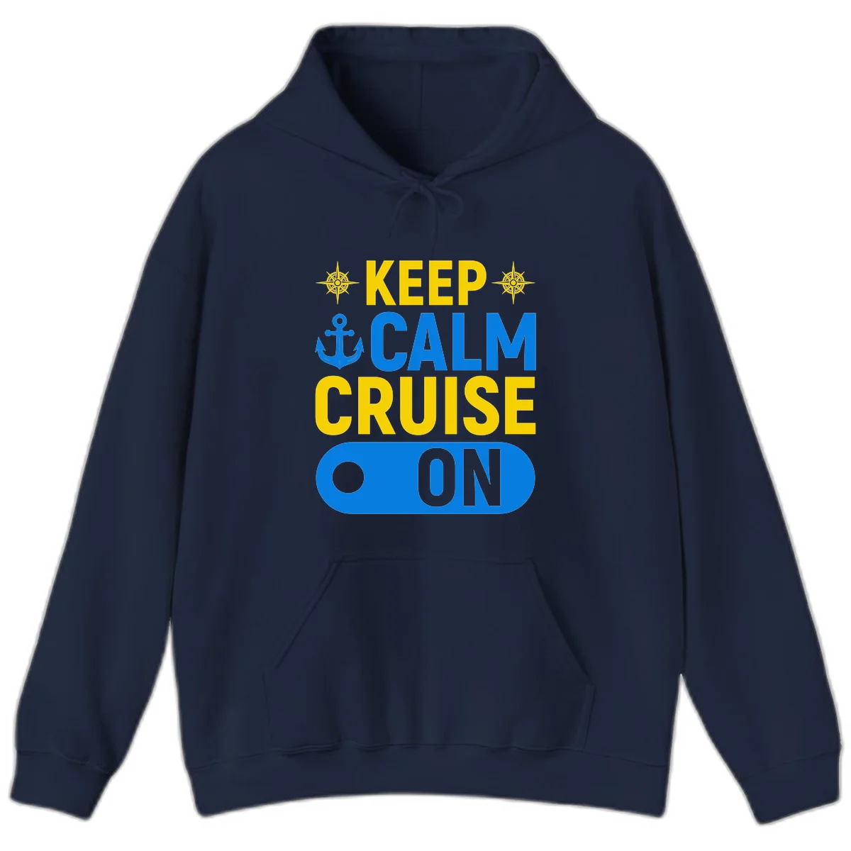 Keep Calm Cruise On Hoodie in Navy