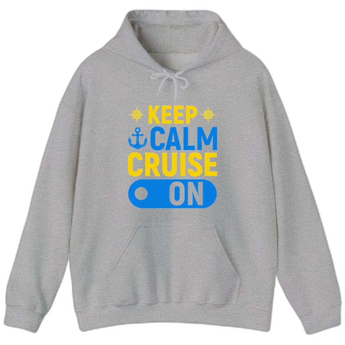 Keep Calm Cruise On Hoodie in Sport Grey