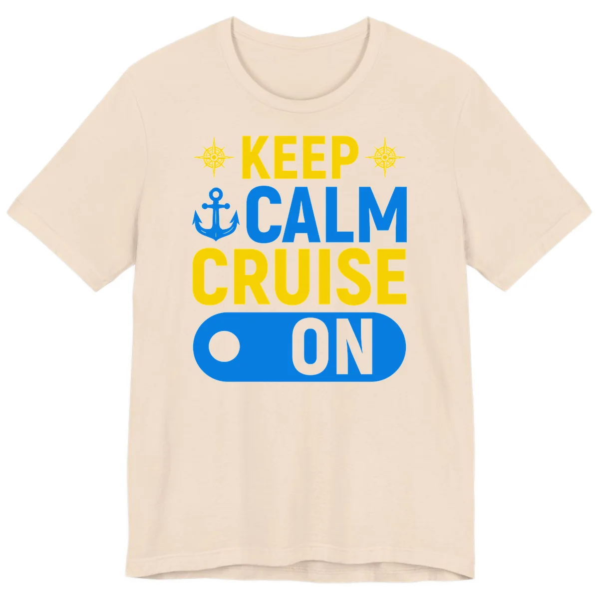 Keep Calm Cruise On Premium T-Shirt in Soft Cream