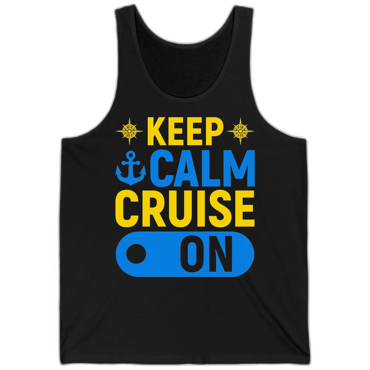 Keep Calm Cruise On Tank Top in Black