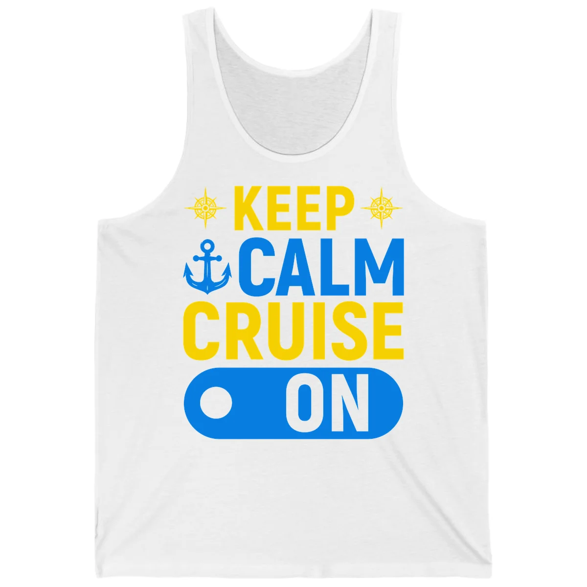Keep Calm Cruise On Tank Top in White
