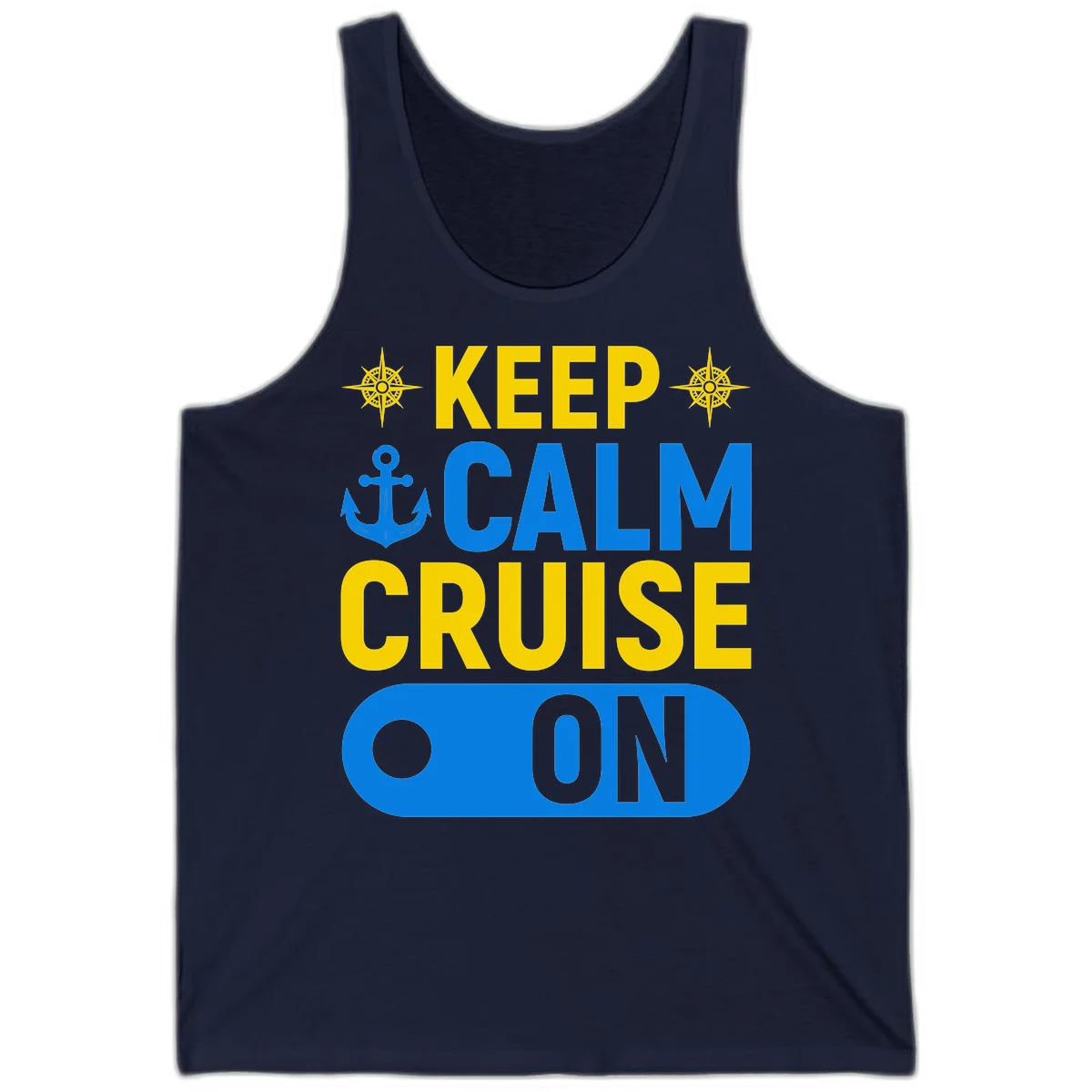 Keep Calm Cruise On Tank Top in Navy