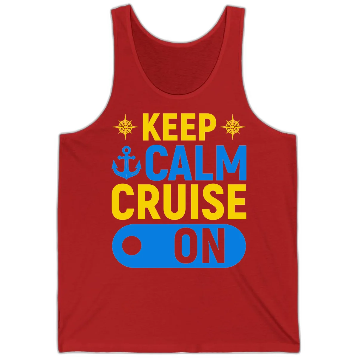 Keep Calm Cruise On Tank Top in Red