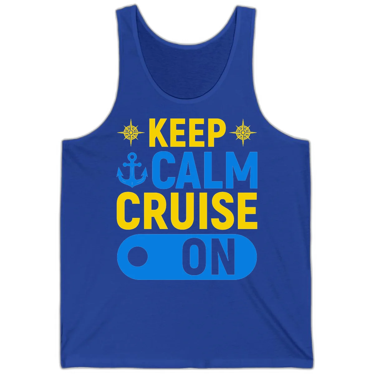 Keep Calm Cruise On Tank Top in True Royal