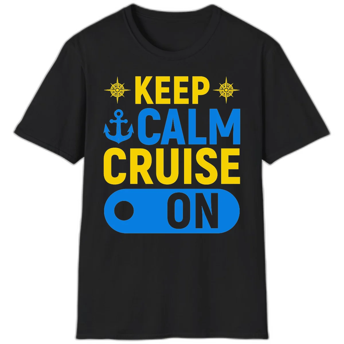 Keep Calm Cruise On T-Shirt in Black