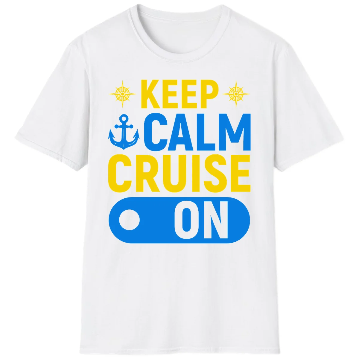 Keep Calm Cruise On T-Shirt in White