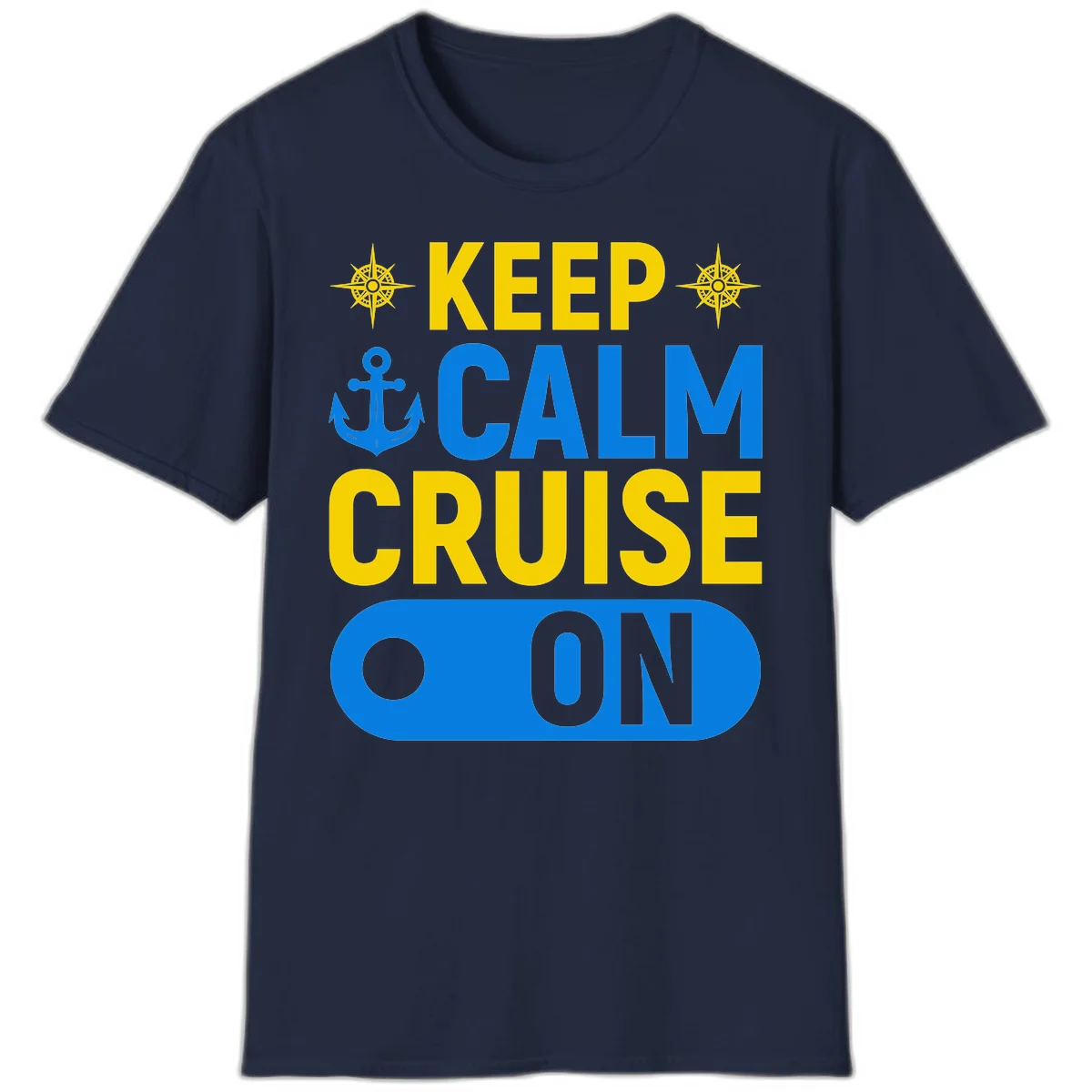 Keep Calm Cruise On T-Shirt in Navy
