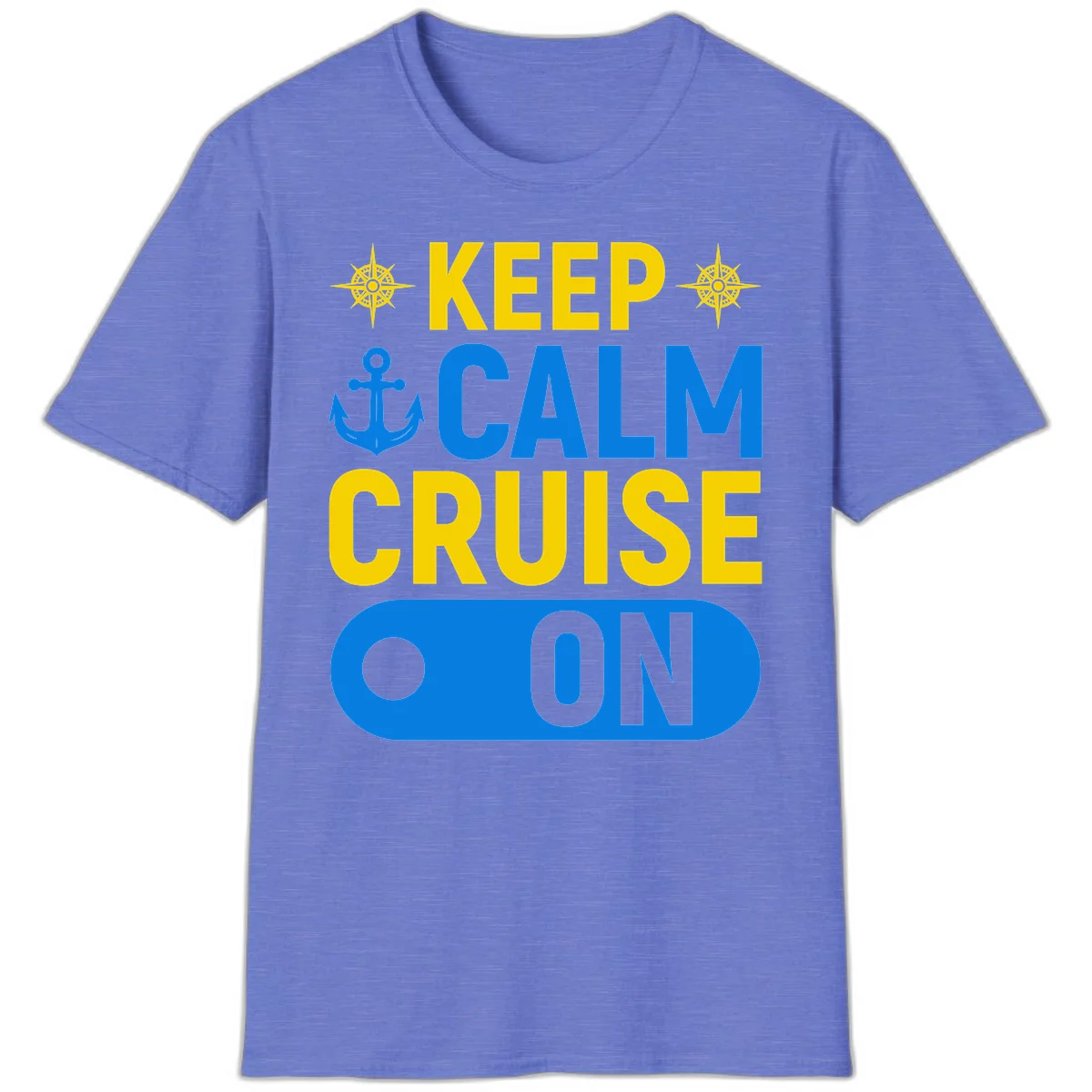 Keep Calm Cruise On T-Shirt in Heather Royal