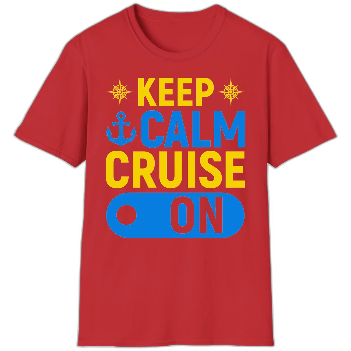 Keep Calm Cruise On T-Shirt in Red