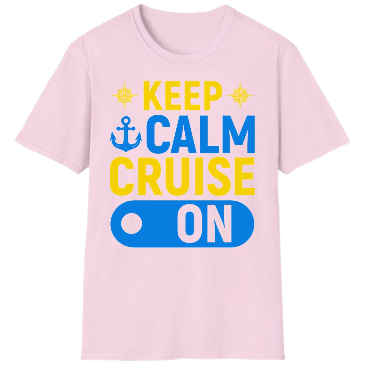 Keep Calm Cruise On T-Shirt in Light Pink