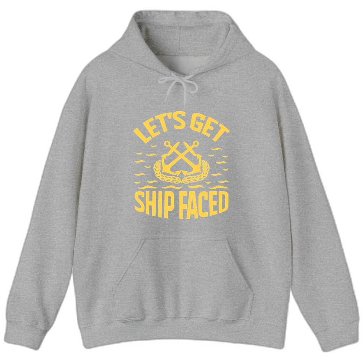 Let's Get Ship Faced Hoodie in Sport Grey