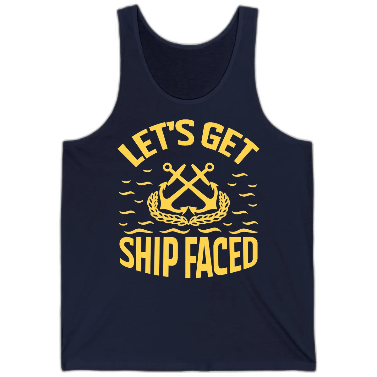 Let's Get Ship Faced Tank Top in Navy