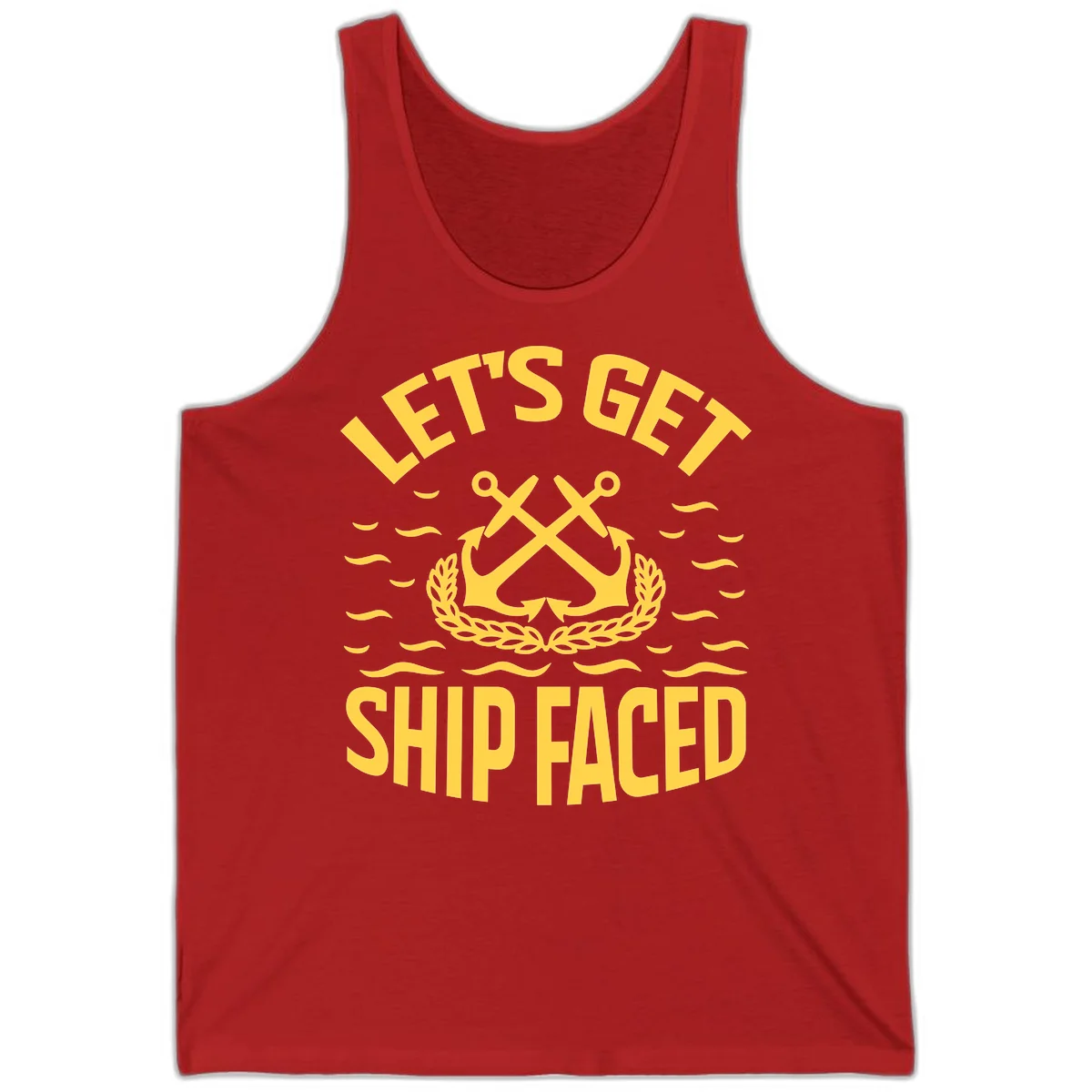Let's Get Ship Faced Tank Top in Red