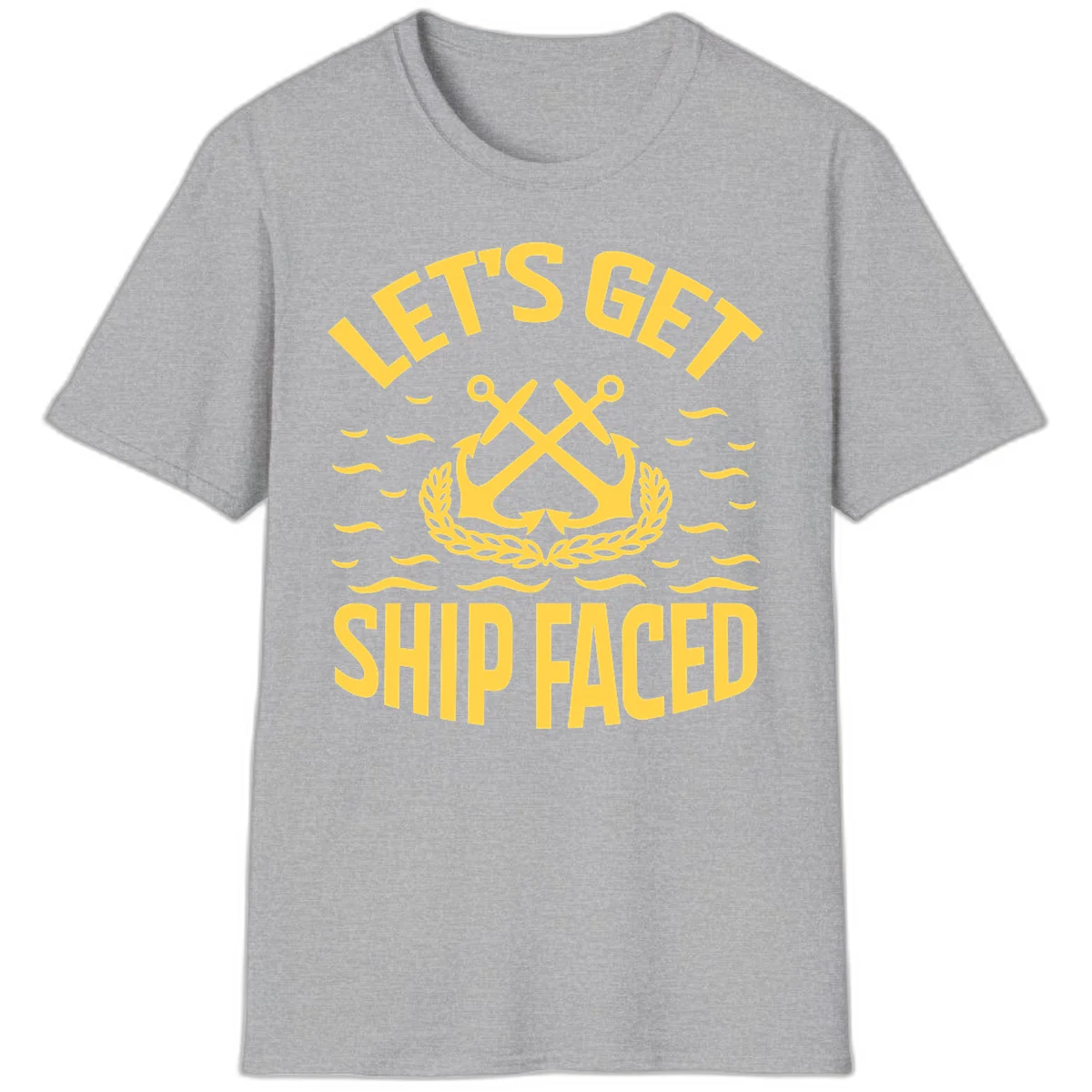 Let's Get Ship Faced T-Shirt in Sport Grey