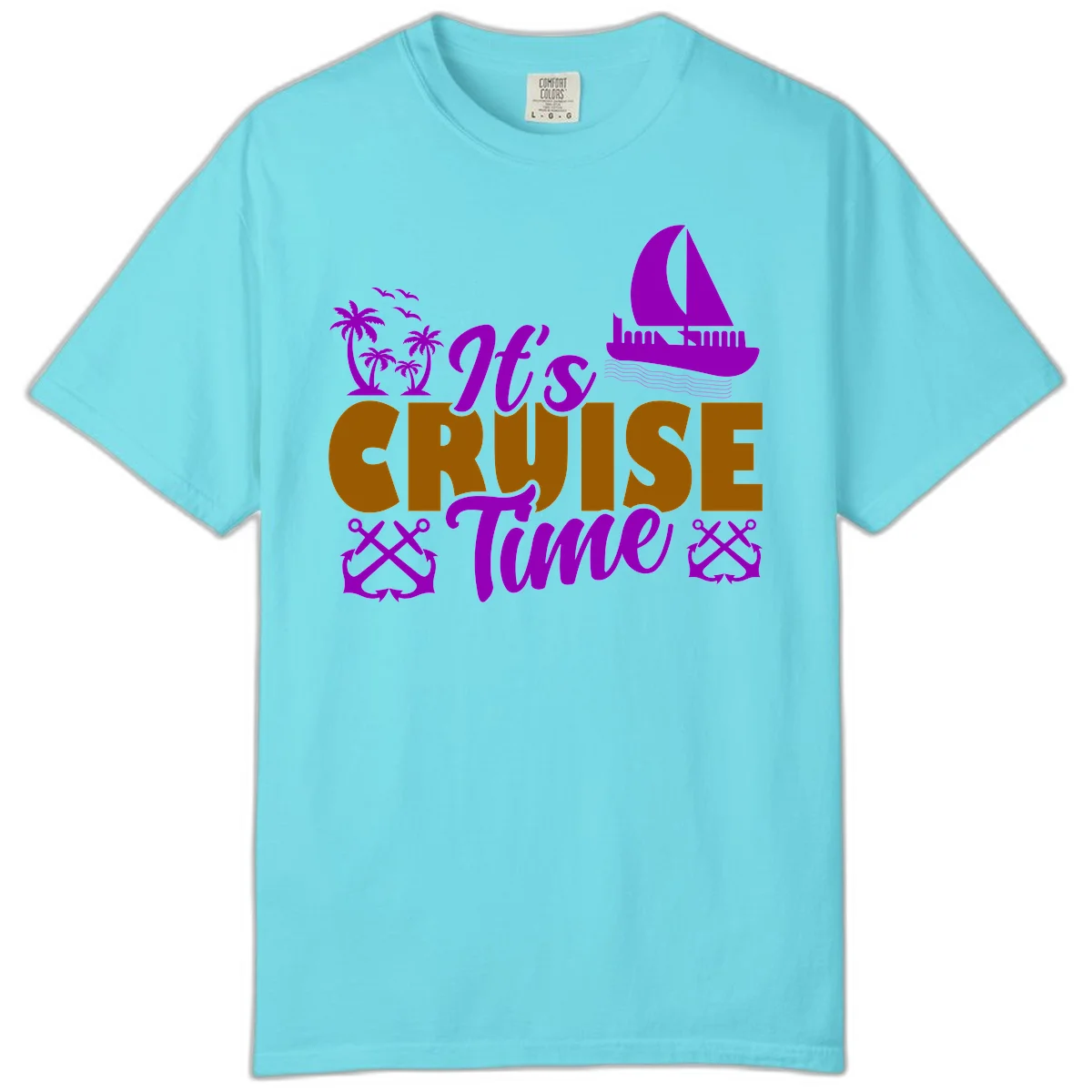 It's Cruise Time Nautical Vibes Comfort Color in Lagoon Blue