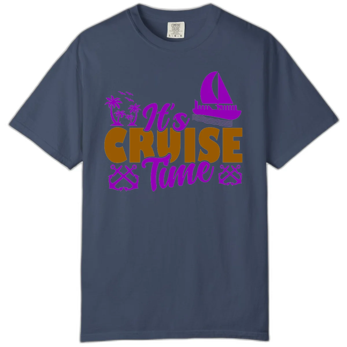 It's Cruise Time Nautical Vibes Comfort Color in Midnight