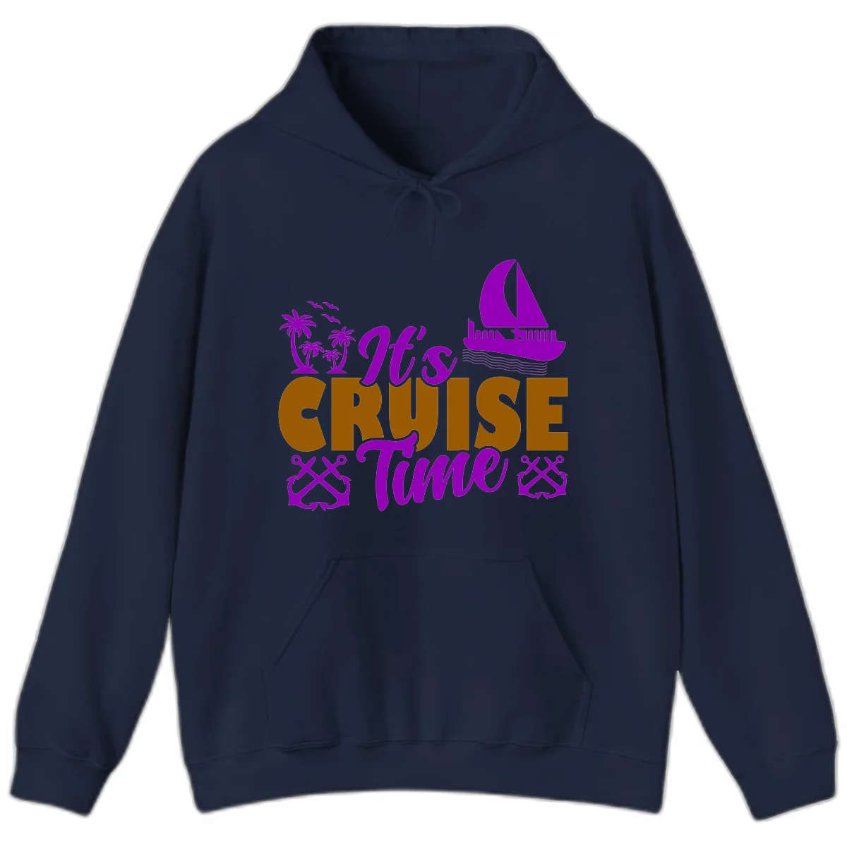It's Cruise Time Nautical Vibes Hoodie in Navy