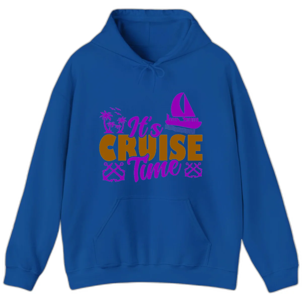 It's Cruise Time Nautical Vibes Hoodie in Royal
