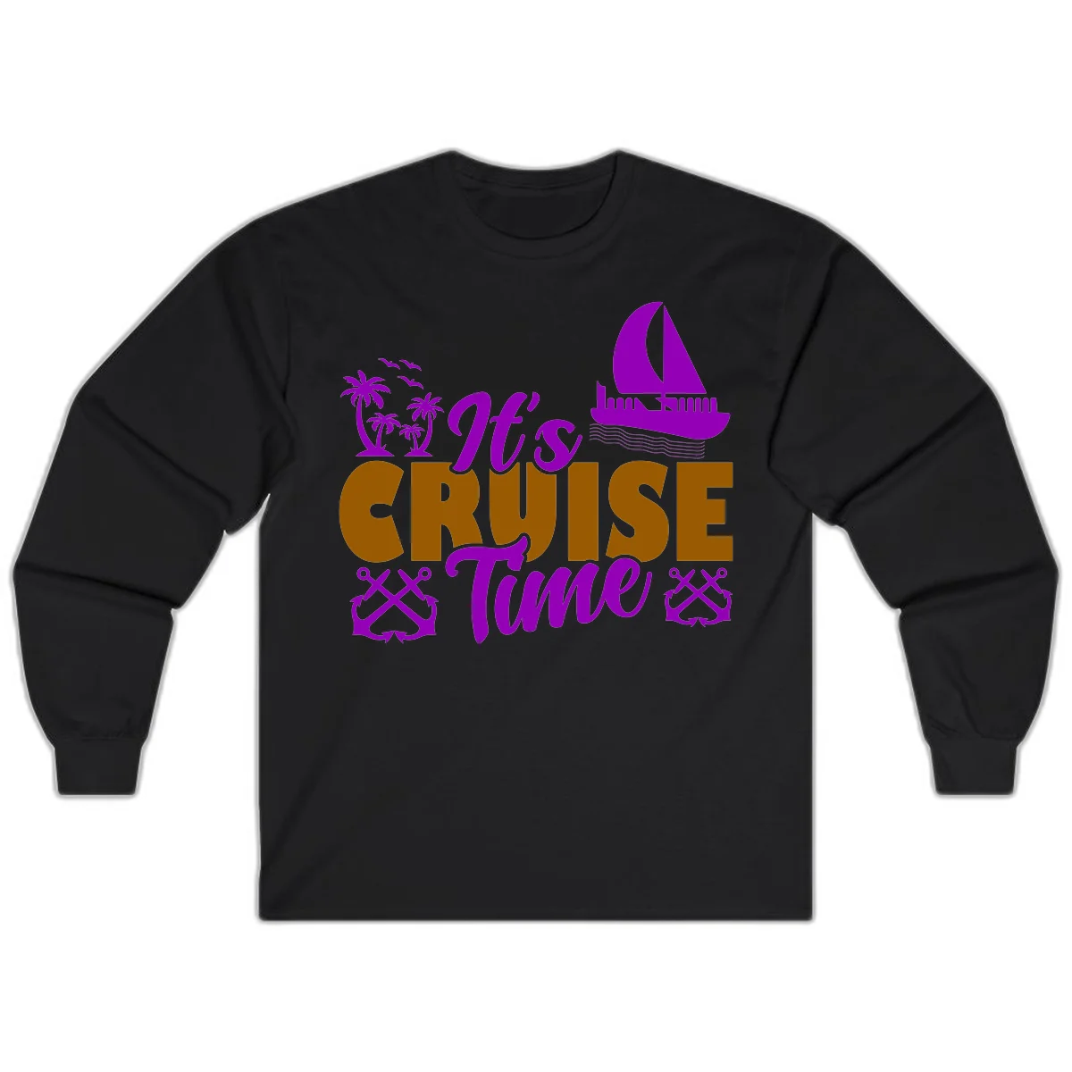 It's Cruise Time Nautical Vibes Long Sleeve in Black