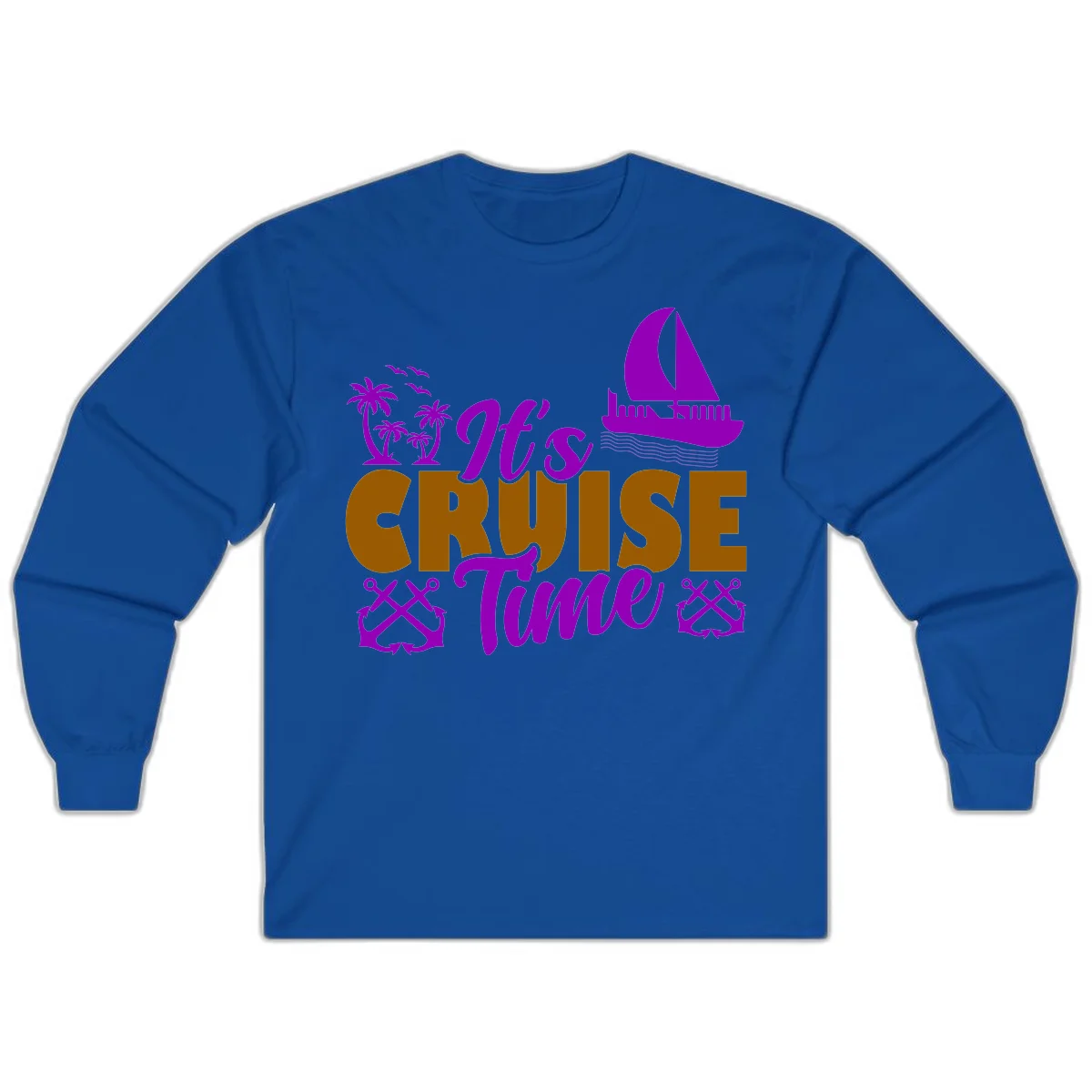 It's Cruise Time Nautical Vibes Long Sleeve in Royal
