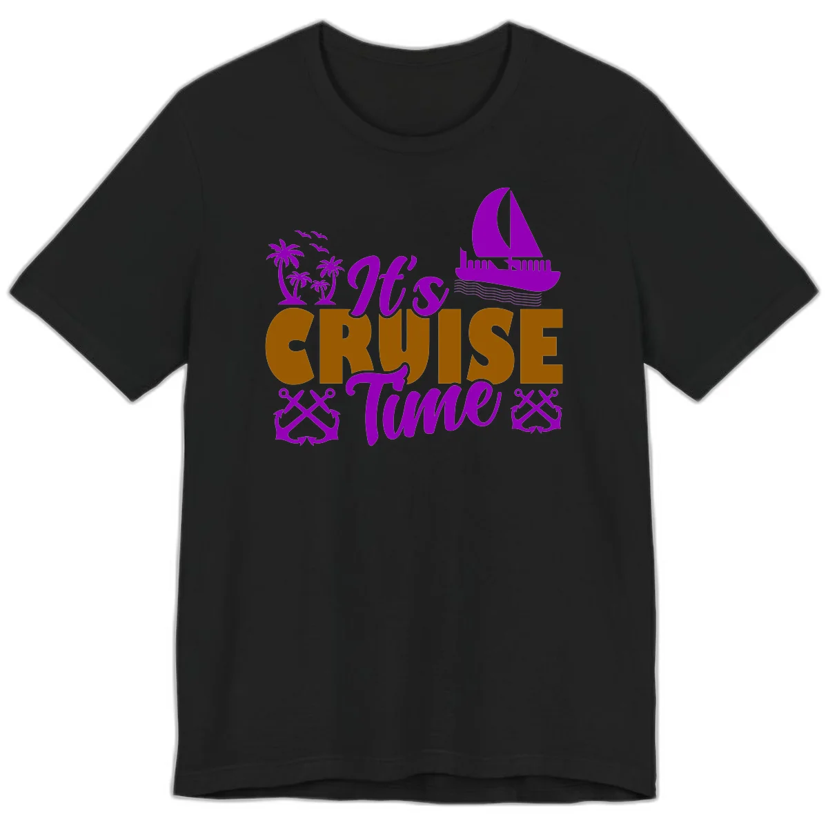 It's Cruise Time Nautical Vibes Premium T-Shirt in Black