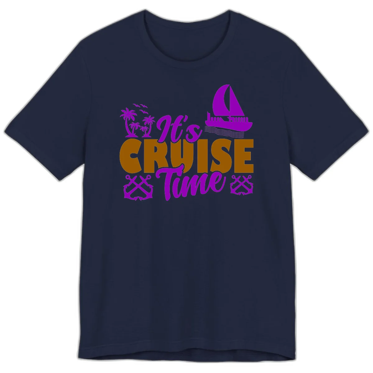 It's Cruise Time Nautical Vibes Premium T-Shirt in Navy