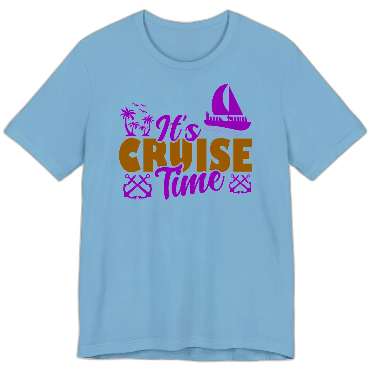 It's Cruise Time Nautical Vibes Premium T-Shirt in Ocean Blue