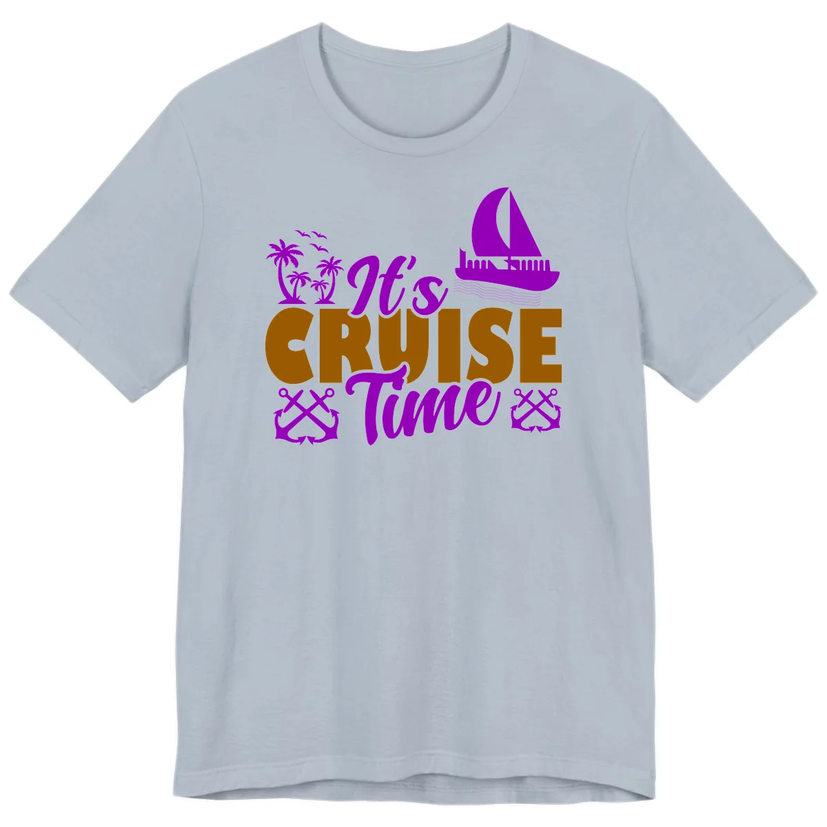 It's Cruise Time Nautical Vibes Premium T-Shirt in Light Blue