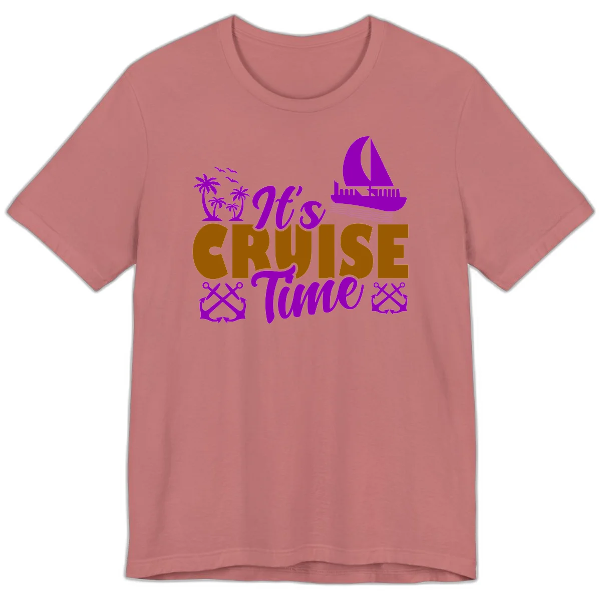 It's Cruise Time Nautical Vibes Premium T-Shirt in Mauve