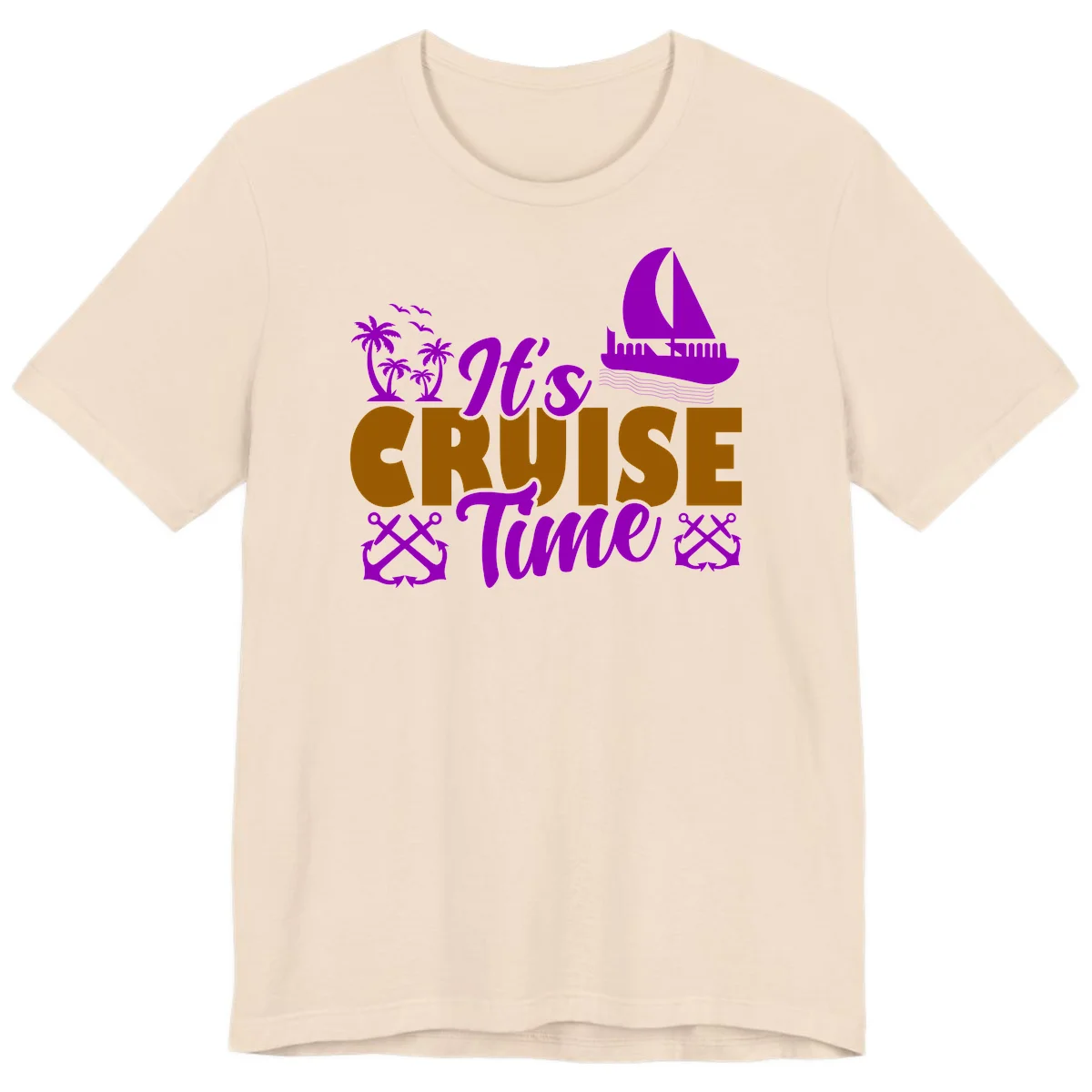 It's Cruise Time Nautical Vibes Premium T-Shirt in Soft Cream