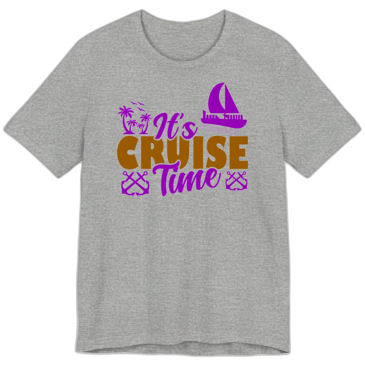 It's Cruise Time Nautical Vibes Premium T-Shirt in Athletic Heather