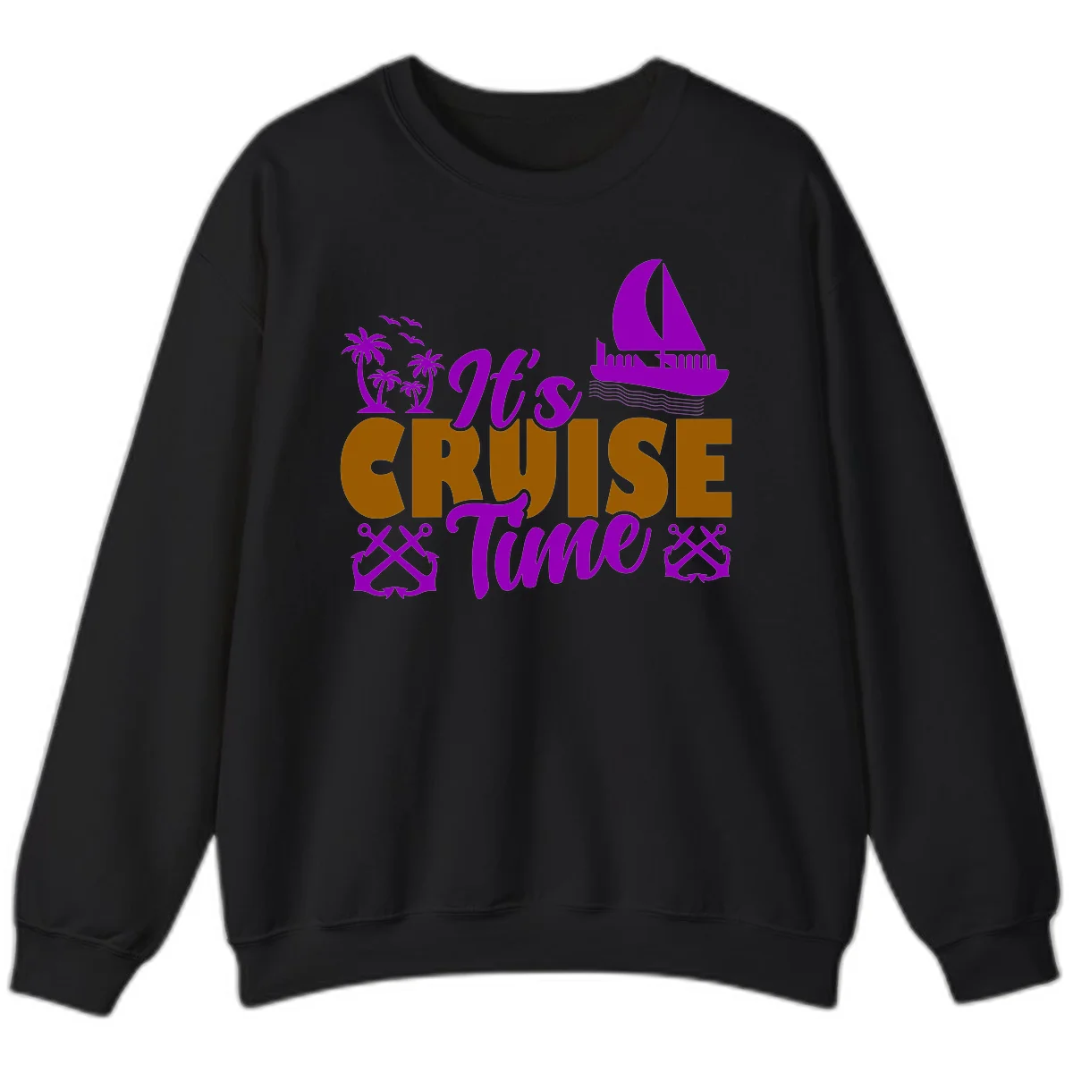 It's Cruise Time Nautical Vibes Sweatshirt in Black