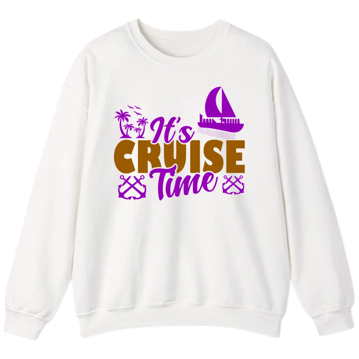 It's Cruise Time Nautical Vibes Sweatshirt in White