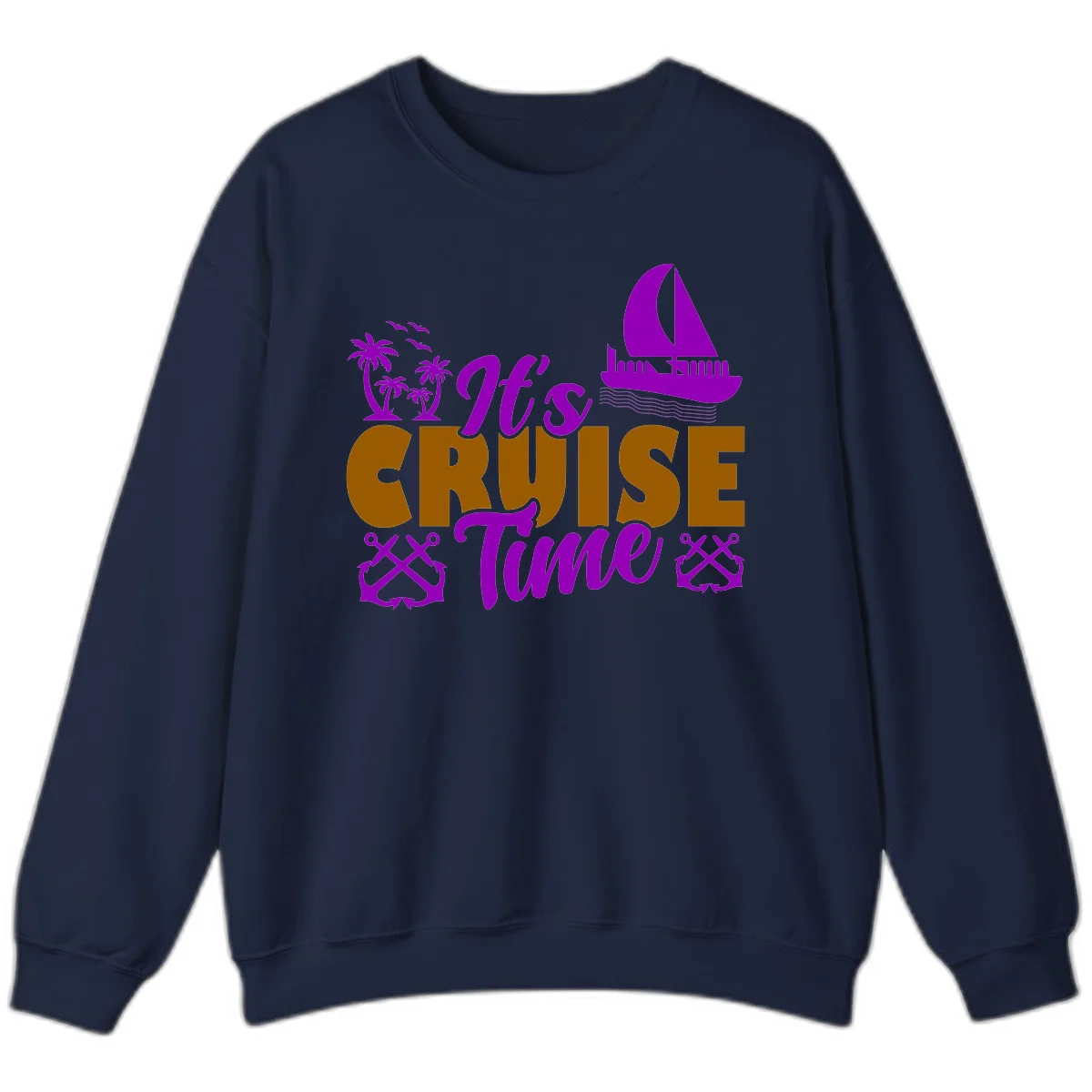 It's Cruise Time Nautical Vibes Sweatshirt in Navy