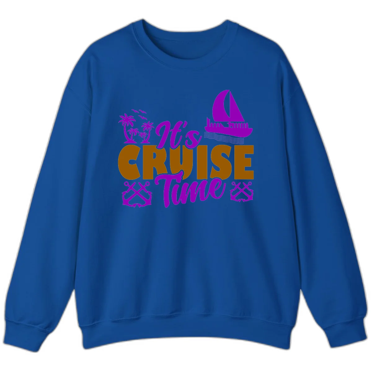 It's Cruise Time Nautical Vibes Sweatshirt in Royal
