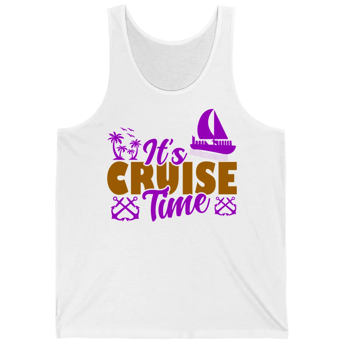 It's Cruise Time Nautical Vibes Tank in White