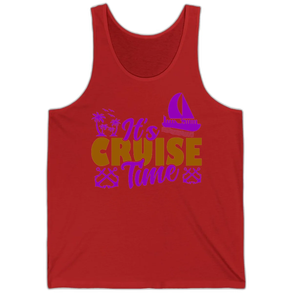 It's Cruise Time Nautical Vibes Tank in Red