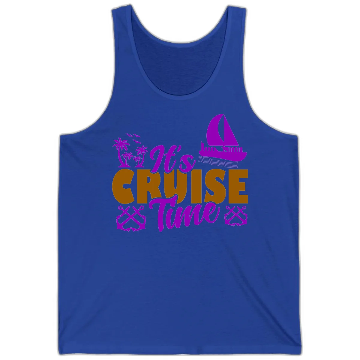 It's Cruise Time Nautical Vibes Tank in True Royal