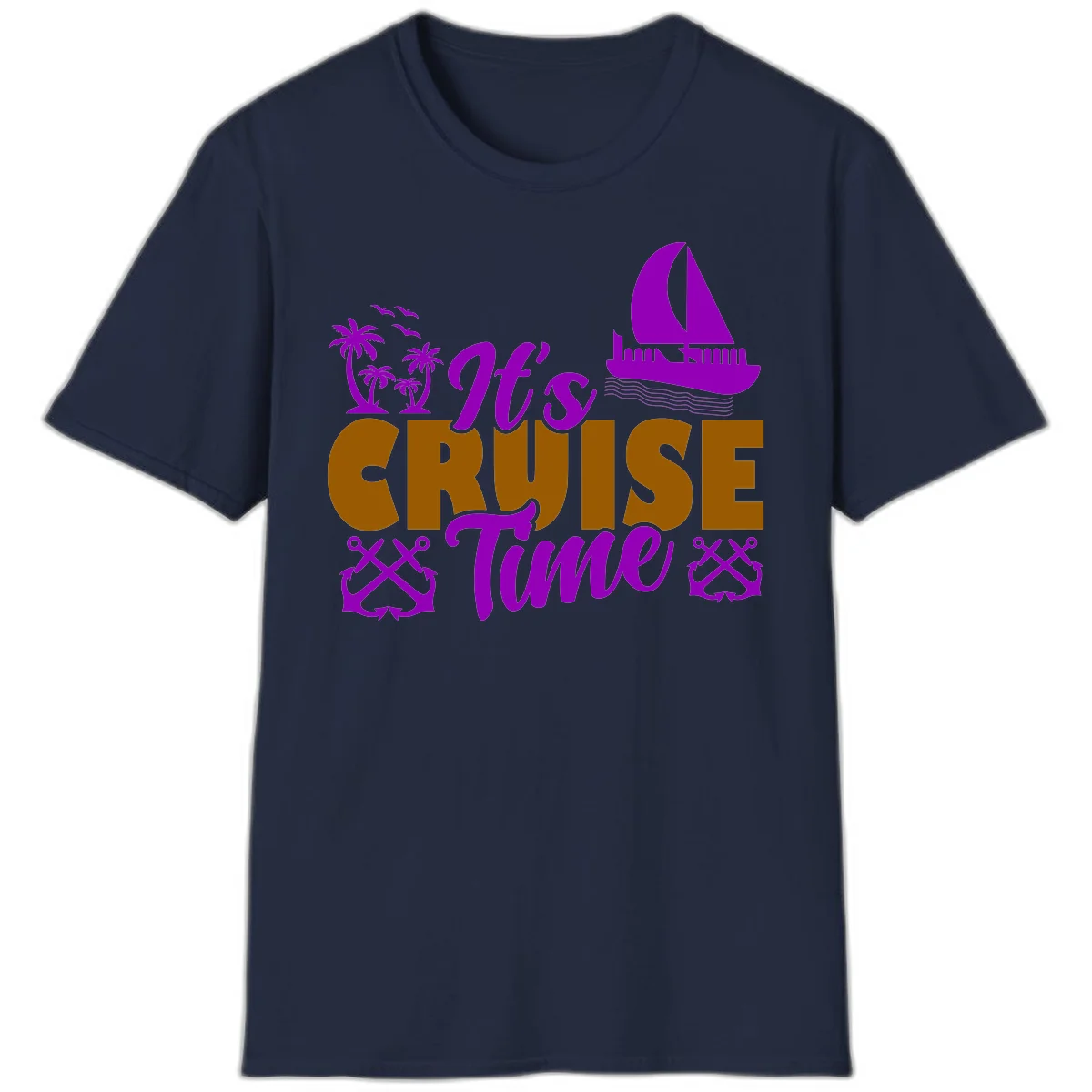 It's Cruise Time Nautical Vibes T-Shirt in Navy