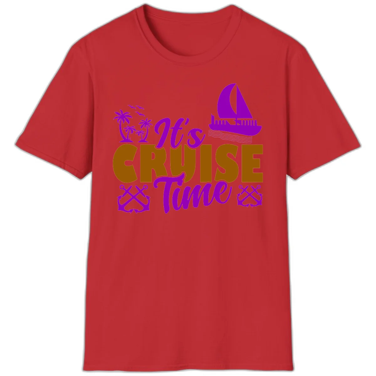 It's Cruise Time Nautical Vibes T-Shirt in Red