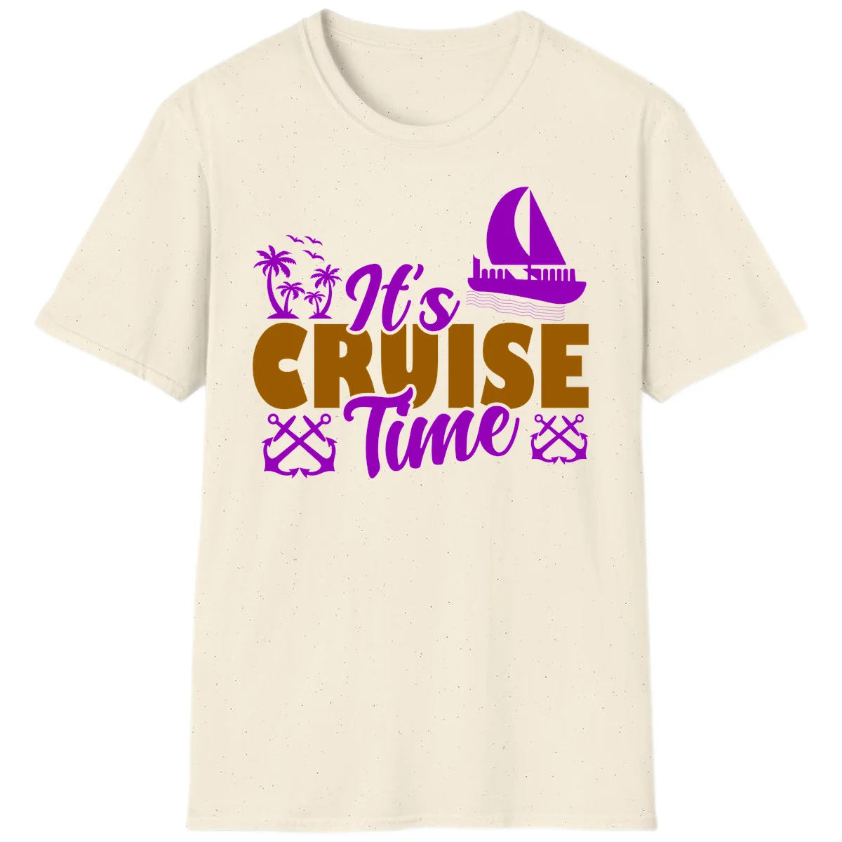 It's Cruise Time Nautical Vibes T-Shirt in Natural