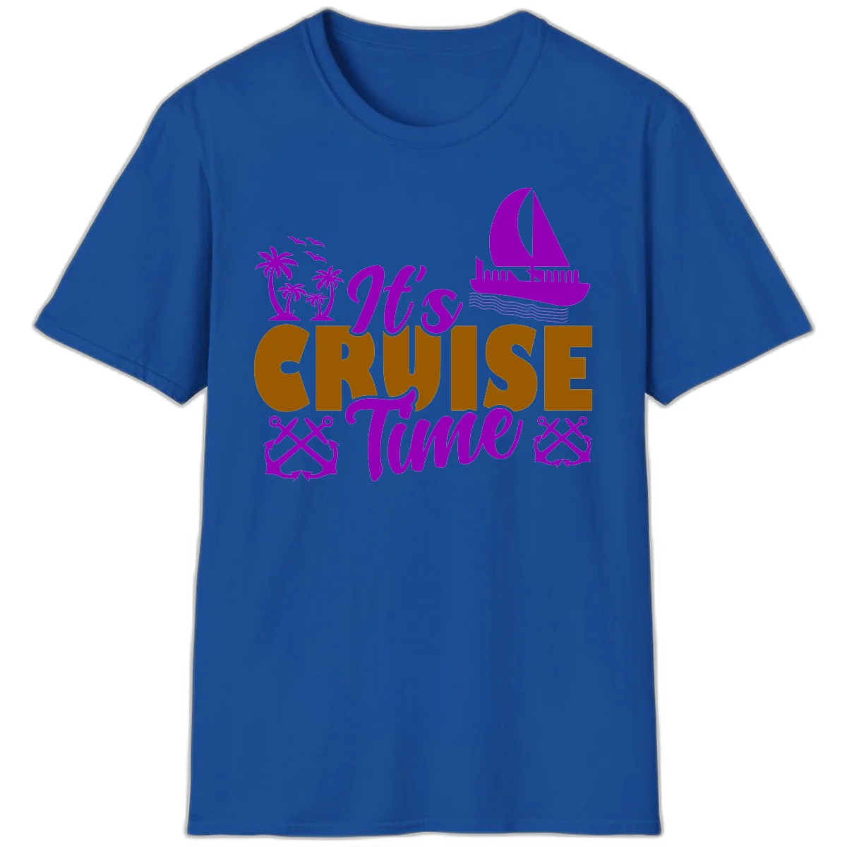 It's Cruise Time Nautical Vibes T-Shirt in Royal