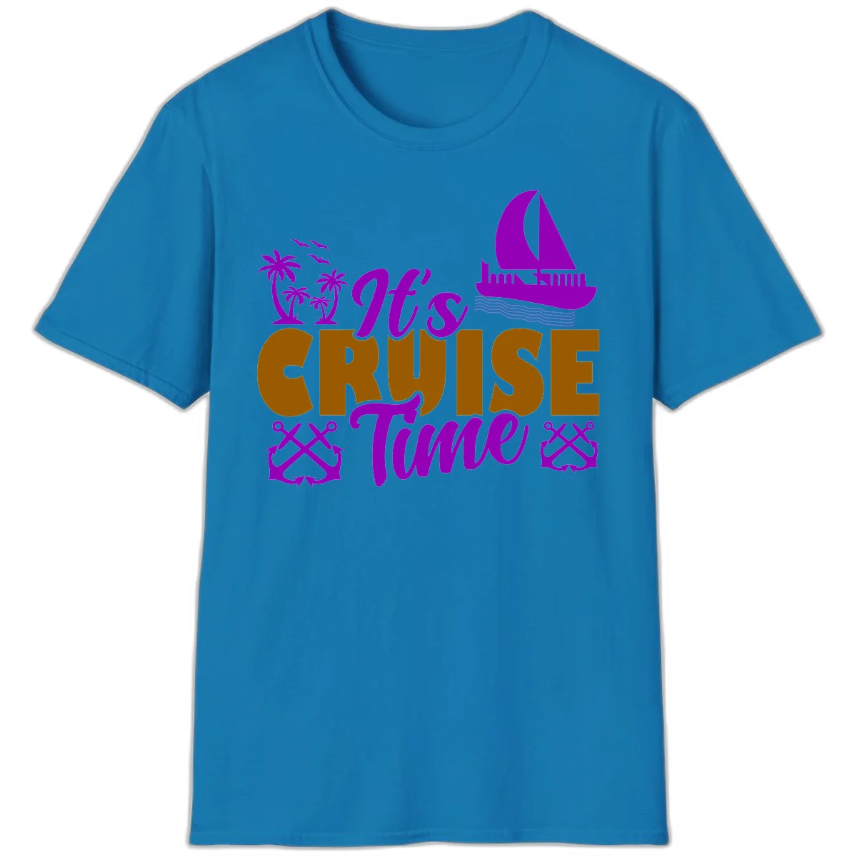 It's Cruise Time Nautical Vibes T-Shirt in Sapphire