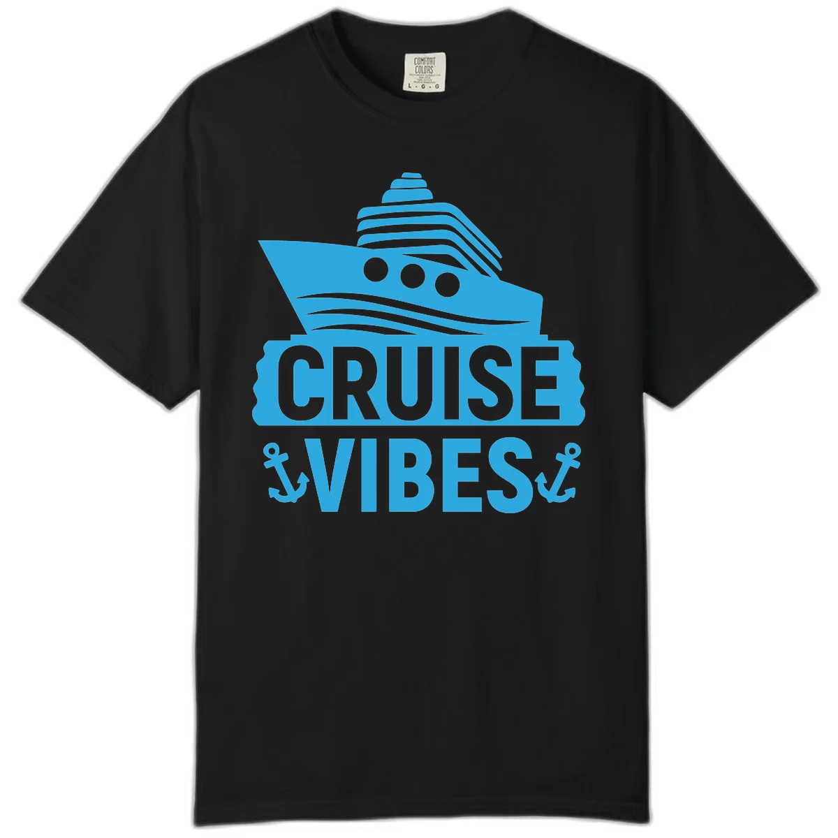 Cruise & Vibes Comfort Color T-Shirt in Black
