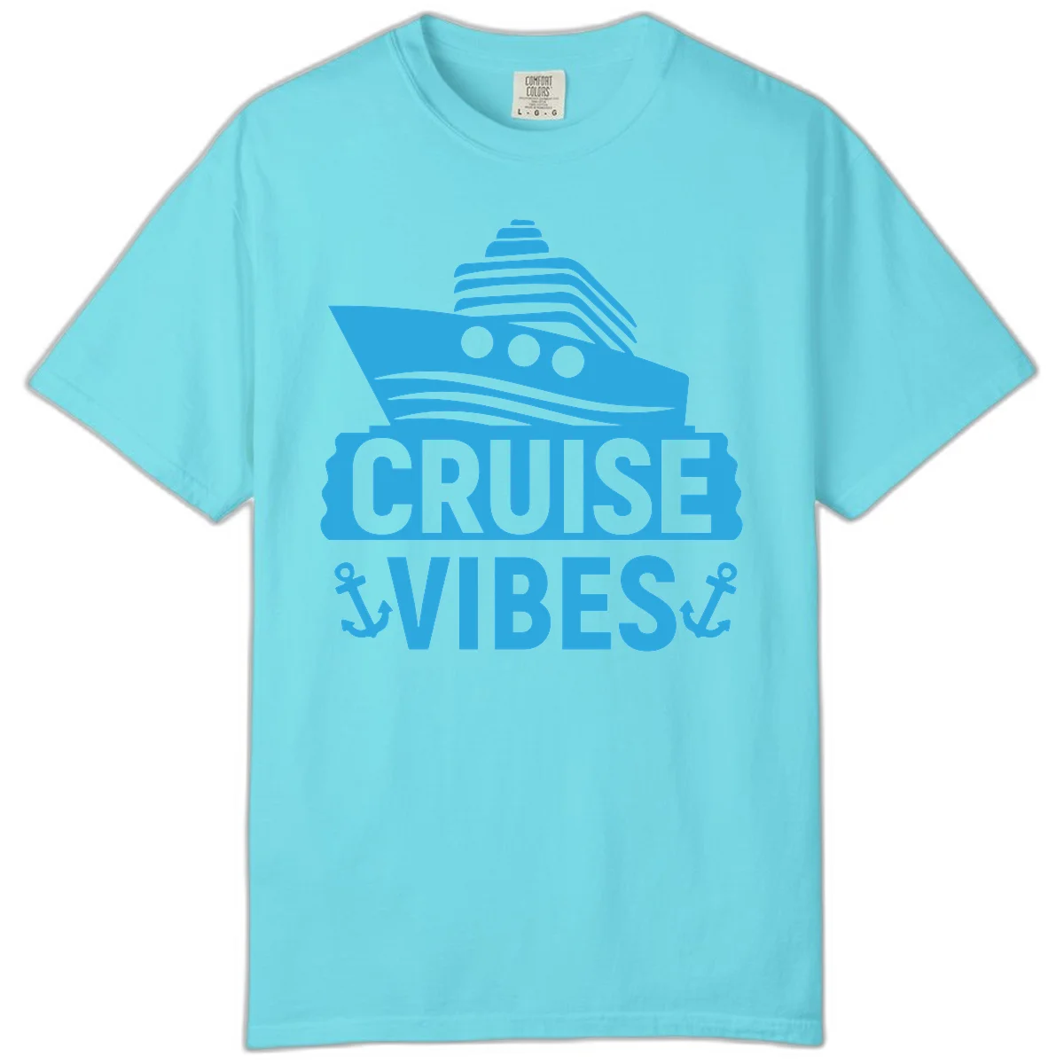 Cruise & Vibes Comfort Color T-Shirt in Lagoon Blue