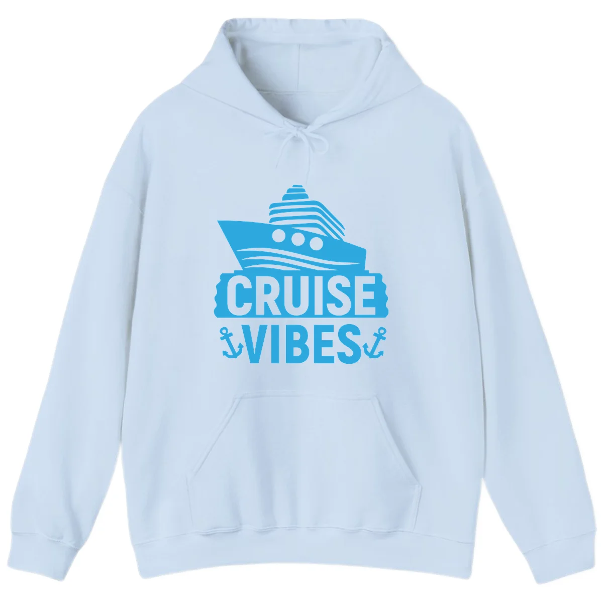 Cruise & Vibes Hoodie in Light Blue