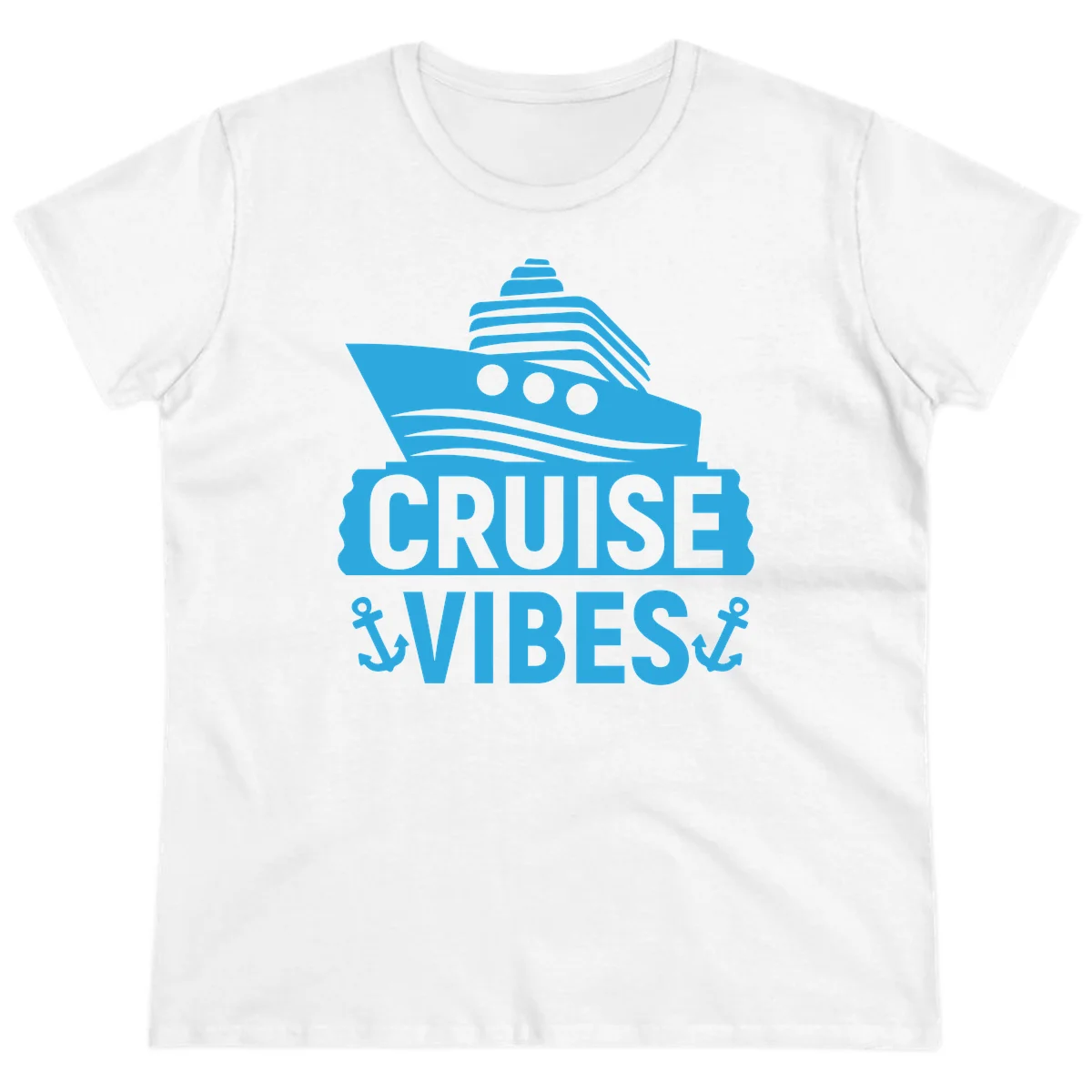 Cruise & Vibes Ladies Tee in White
